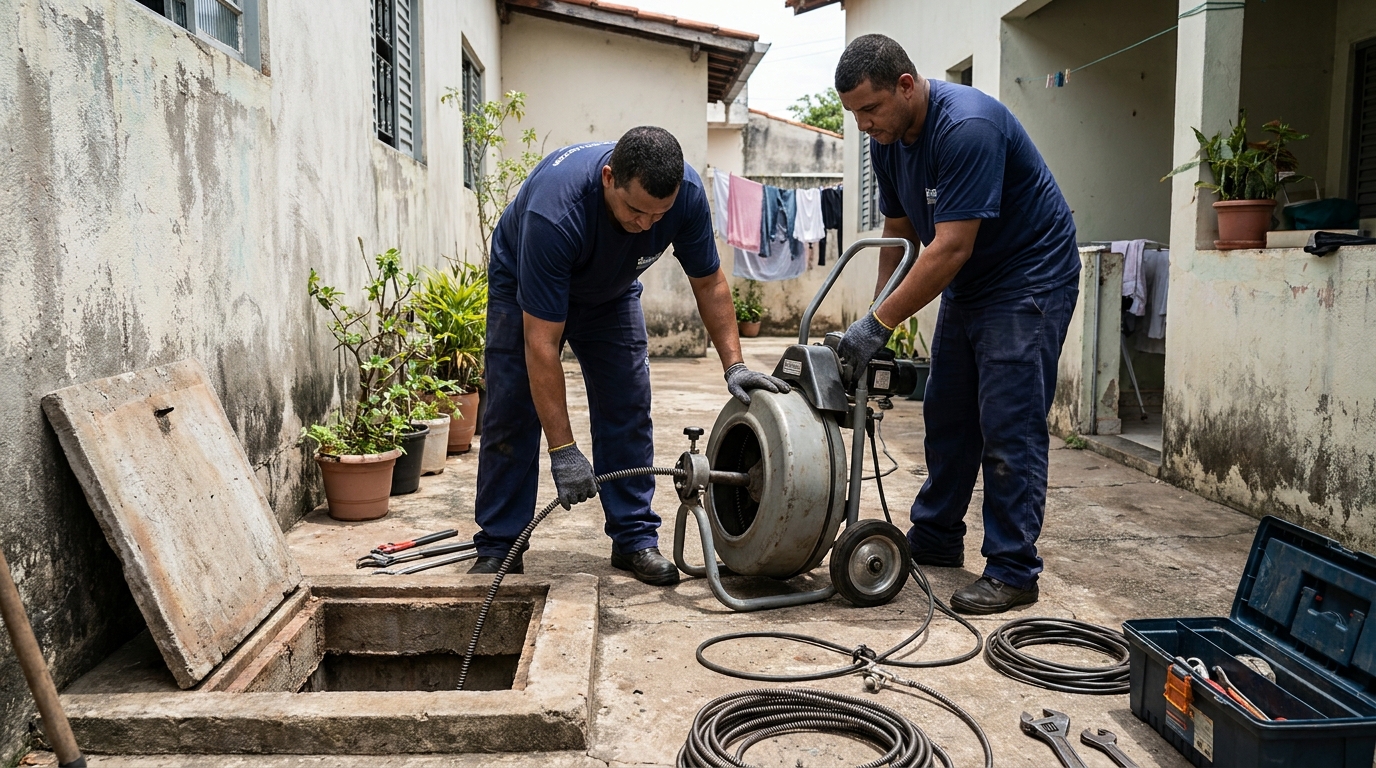 Desentupimento de rede de esgoto em Chapecó‑SC