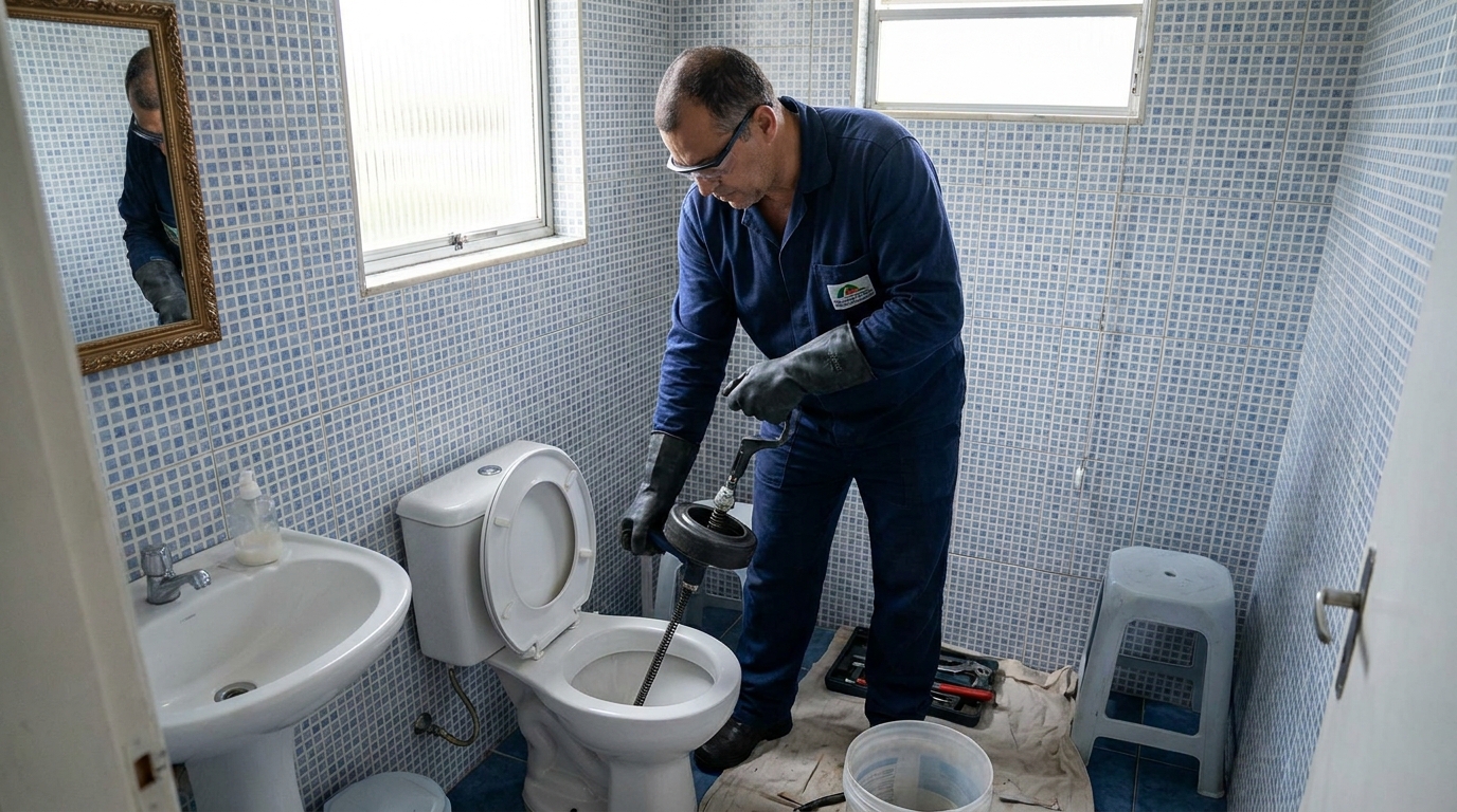 Desentupimento de vaso profissional em Chapecó‑SC
